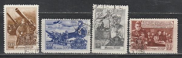 СССР 1948, 30 лет Советской Армии, 4 гаш. марки